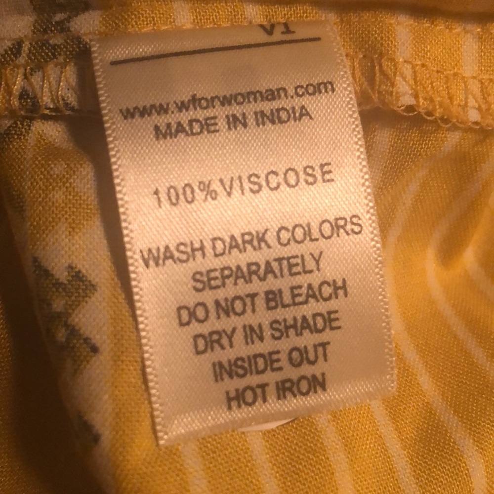 W Yellow Boho Printed Cropped Top Bell Sleeves L NWT Bollywood - Picture 8 of 9